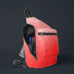 赤いグラデーションのジオメトリメッシュパターン スリングバッグ<br><div class="desc">赤グラデーション幾何メッシュパターン印刷バッグ。クールファッションアクセサリーバッグ。ライトからダークオレンジへのグラデーションデザインを持つ赤い三角形のジオメトグラデーションリメッシュ。</div>