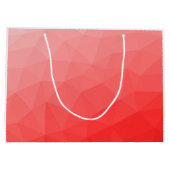 赤いグラデーションのジオメトリメッシュパターン ラージペーパーバッグ (裏面)