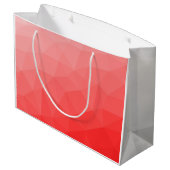 赤いグラデーションのジオメトリメッシュパターン ラージペーパーバッグ (裏面アングル)