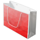 赤いグラデーションのジオメトリメッシュパターン ラージペーパーバッグ (正面アングル)