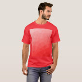 赤いグラデーションのジオメトリメッシュパターン Tシャツ (正面フル)