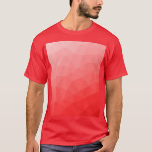 赤いグラデーションのジオメトリメッシュパターン Tシャツ