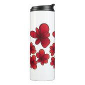 赤いグラデーションの花 – モダンマグカップのフローラアート タンブラー (回転左)