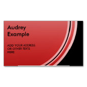 赤いグラデーションを丸めたボタン+背景&文字 マグネット名刺 (正面)