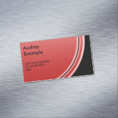 赤いグラデーションを丸めたボタン+背景&文字 マグネット名刺 (インサイチュ)