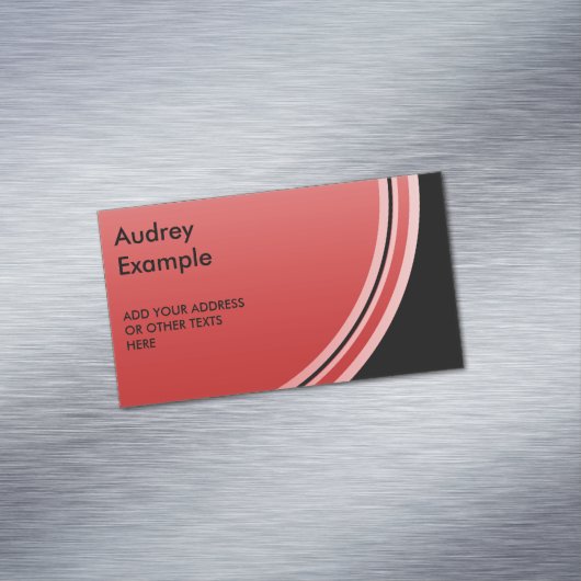 赤いグラデーションを丸めたボタン+背景&文字 マグネット名刺 (インサイチュ)