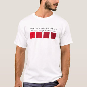 赤いグラデーション正方形、画家&デコレータ広告 Tシャツ