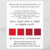 赤いグラデーション正方形、画家&デコレータ チラシ (正面)