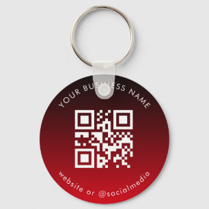 赤いグラデーション追加カスタムビジネスQrコードスキャン キーホルダー