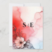 赤いグラデーション・ロマンス 招待状 (裏面)