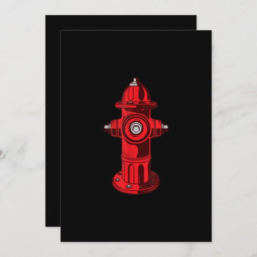 赤いグラフィックスの消火栓作業用ギフト シーズンカード (正面/裏面)