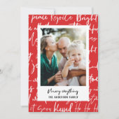 赤いグラフィックモダンタイポグラフィクリスマス1の写真 シーズンカード (正面)