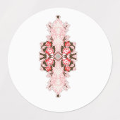 赤いグラフィック鮮やかは、クリエイティブフローラdを備えている ラベル (デザイン2)