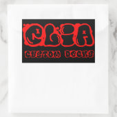 赤いグラフィティロゴのシール 長方形シール (バッグ)