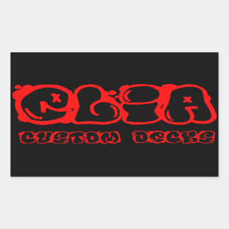 赤いグラフィティロゴのシール 長方形シール