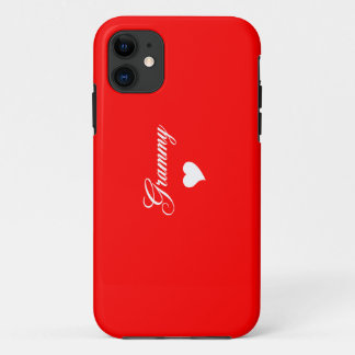 赤いグラミーとハート iPhone 11 ケース
