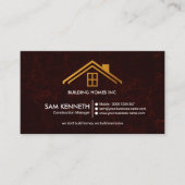 赤いグランジな絶妙な建築業者の金ゴールドの屋根の上 名刺 (正面)