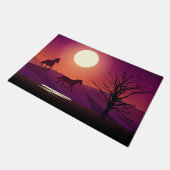 赤いグランジラグ2頭の馬のドオーマ ドアマット (アングル)