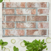 赤いグランジレンガの壁の茶色のレンガ背景タン キッチンタオル (折り畳み)