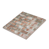 赤いグランジレンガの壁の茶色のレンガ背景タン タイル (側面)