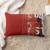 赤いグランジ ランバークッション (ブランケット)