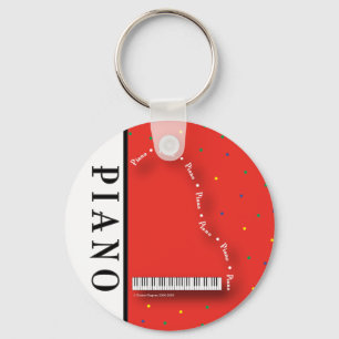 赤いグランドピアノKeychain キーホルダー