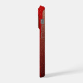 赤いグリッターがしたたり落ちる iPhoneケース (左側面)