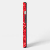 赤いグリッターとモノグラム iPhoneケース (左側面)