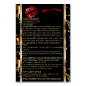 赤いグリッターと大理石の唇の説明 テーブルナンバー (裏面)