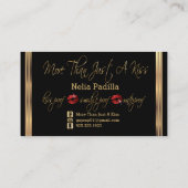 赤いグリッターと金ゴールドのカスタム順序 名刺 (裏面)