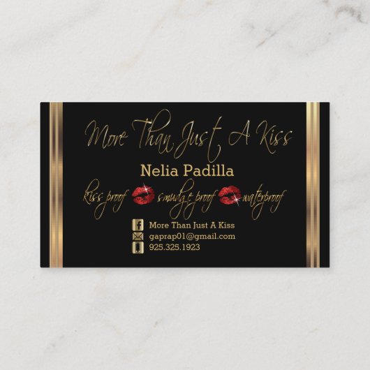 赤いグリッターと金ゴールドのカスタム順序 名刺 (裏面)