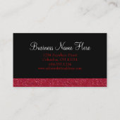 赤いグリッターのかわいらしくエレガントな名刺 名刺 (裏面)