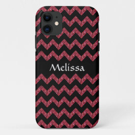 赤いグリッターのジグザグ形のテンプレート iPhone 11 ケース