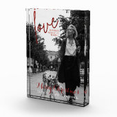 赤いグリッターのスクリプエレガントトのクリスマスフォト フォトブロック (右)