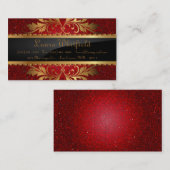 赤いグリッターのスパンコールのディスコの輝きの名刺 名刺 (正面/裏面)