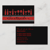 赤いグリッターのバーテンダーは名刺を飲みます 名刺 (正面/裏面)