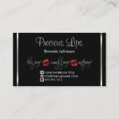 赤いグリッターの唇と銀 名刺 (裏面)