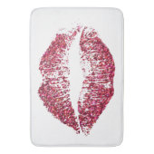 赤いグリッターの唇 バスマット (正面縦)