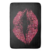 赤いグリッターの唇#2 バスマット (正面縦)