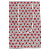 赤いグリッターの星  ミディアム ギフトバッグ (裏面)