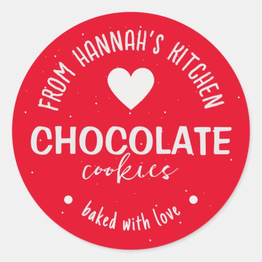 赤いグリッターの焼いた背景（愛） ラウンドシール (正面)