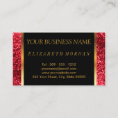 赤いグリッターの美容師 名刺 (裏面)