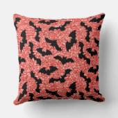 赤いグリッターの黒いこうもり クッション (裏面)