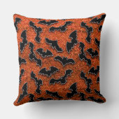 赤いグリッターの黒いこうもり クッション (裏面)