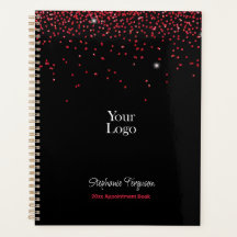 赤いグリッターを黒の背景で週次の月次