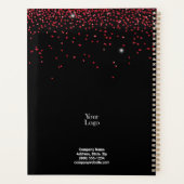 赤いグリッターを黒の背景で週次の月次 プランナー手帳 (裏面)