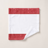 赤いグリッターアクセント バスタオルセット (ウォッシュタオル)
