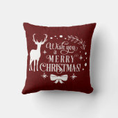 赤いグリッターエレガントが聖降誕祭のメリークリスマスのスクリップを願う クッション (裏面)