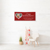 赤いグリッターカスタムフォト退職パーティーバナー 横断幕 (インサイチュ)