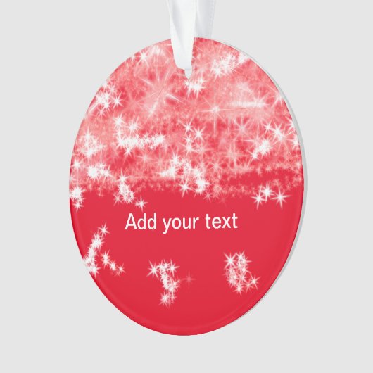 赤いグリッターシンプルの輝く星が、テキストcを追加します。 オーナメント (正面)